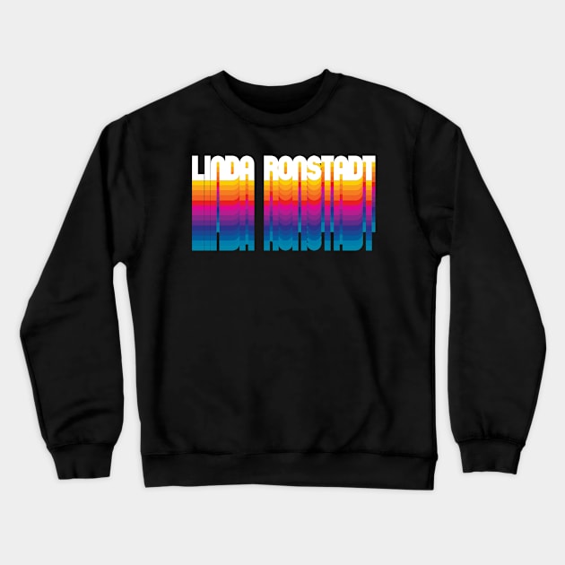 Retro Linda Proud Personalized Name Gift Retro Rainbow Style Crewneck Sweatshirt by Time Travel Style